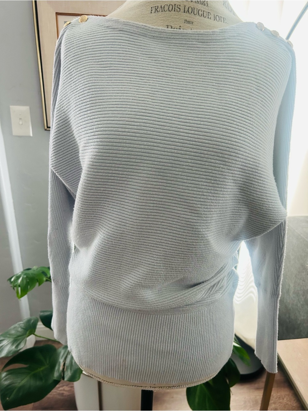 Lauren Ralph Lauren light blue, ribbed knit sweater